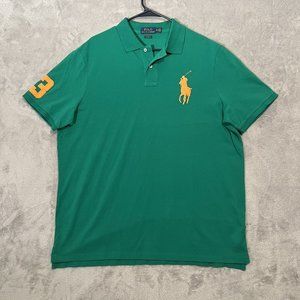 Polo Ralph Lauren Big Pony Polo Shirt Men's XL Green Rugby Short Sleeve Shirt